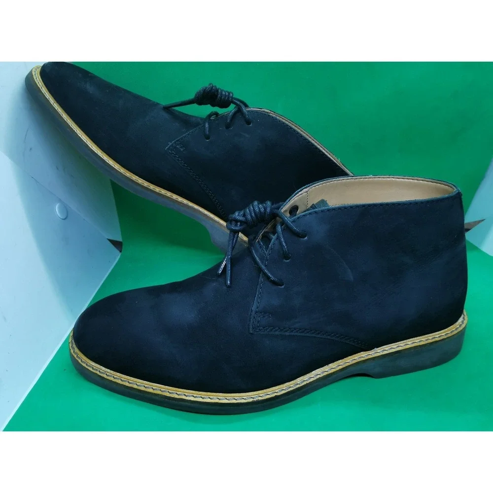 Clarks Men's Kenley Chukka Ankle Black Suede Leather Boots Men 7.5 M